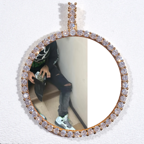 LARGE 3D CIRCLE CUSTOM PICTURE PENDANT