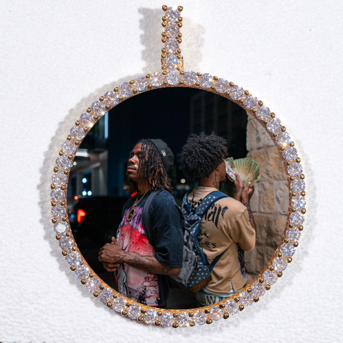 LARGE 3D CIRCLE CUSTOM PICTURE PENDANT