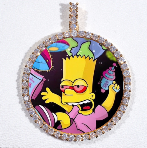 LARGE 3D CIRCLE CUSTOM PICTURE PENDANT