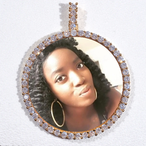 LARGE 3D CIRCLE CUSTOM PICTURE PENDANT