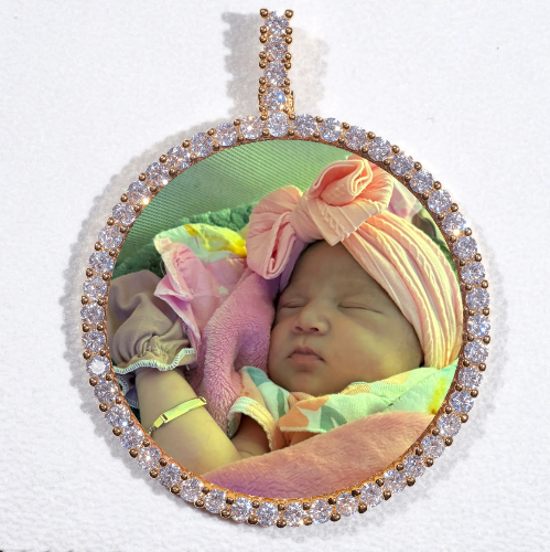 LARGE 3D CIRCLE CUSTOM PICTURE PENDANT