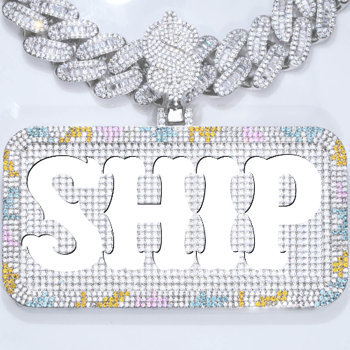 CUSTOM LETTER NECKLACE 3D COLORFUL SQUARE