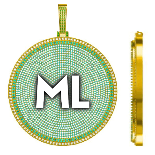 CUSTOM LETTER NECKLACE 3D BIG DISC