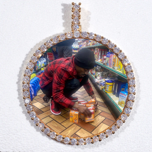 LARGE 3D CIRCLE CUSTOM PICTURE PENDANT