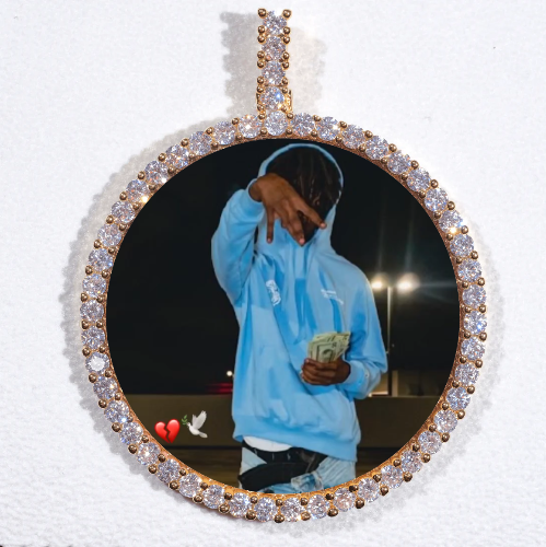 LARGE 3D CIRCLE CUSTOM PICTURE PENDANT
