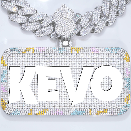 CUSTOM LETTER NECKLACE 3D COLORFUL SQUARE