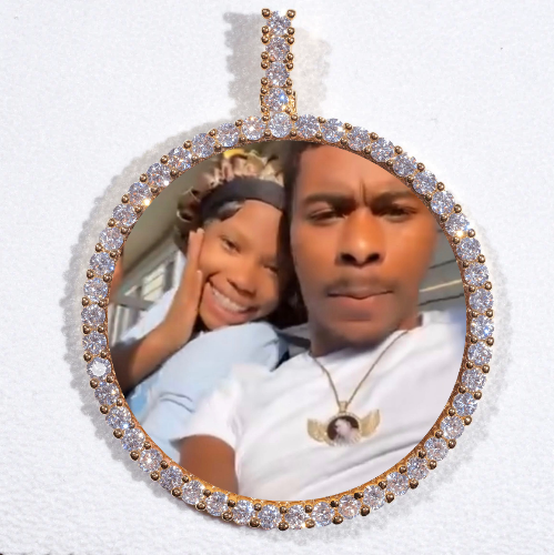 LARGE 3D CIRCLE CUSTOM PICTURE PENDANT