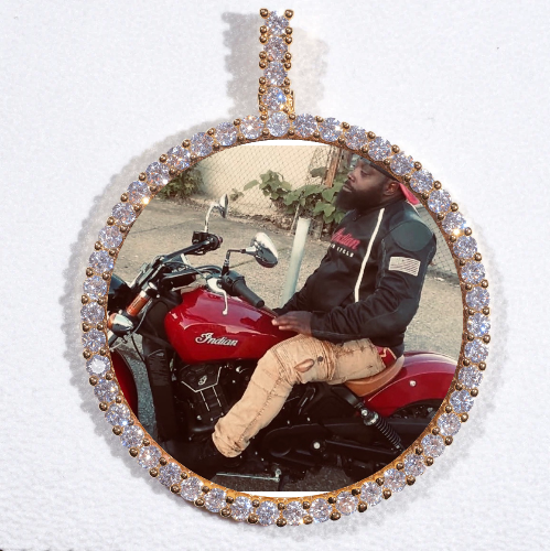 LARGE 3D CIRCLE CUSTOM PICTURE PENDANT