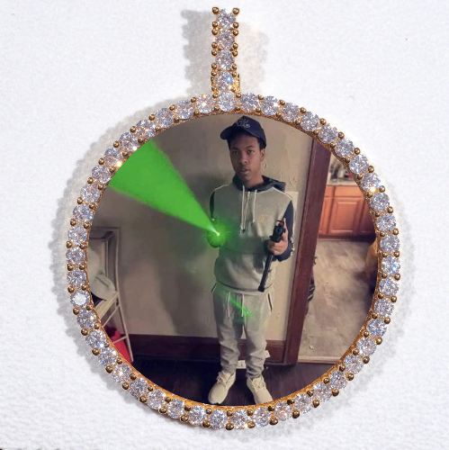 LARGE 3D CIRCLE CUSTOM PICTURE PENDANT