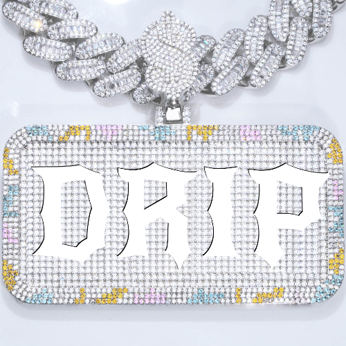 CUSTOM LETTER NECKLACE 3D COLORFUL SQUARE