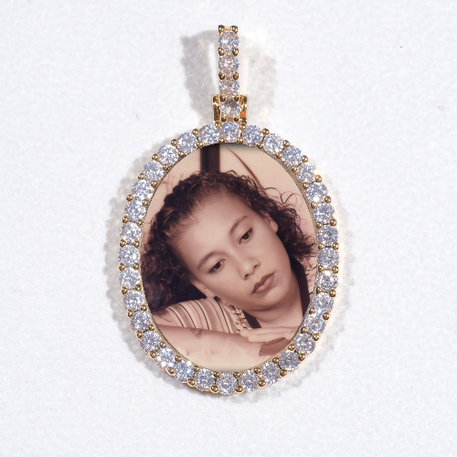 3D Oval Custom Picture Pendant