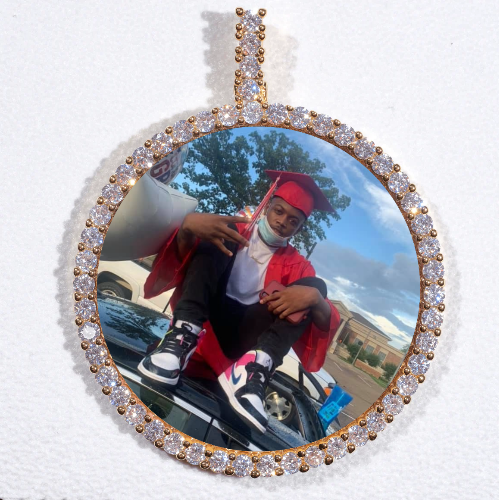 LARGE 3D CIRCLE CUSTOM PICTURE PENDANT