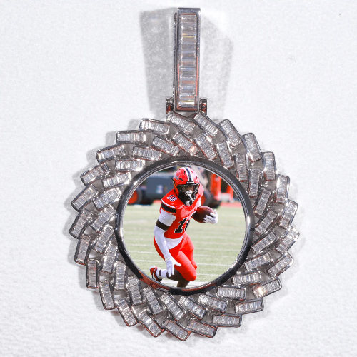 Large 3D Baguette Custom Picture Pendant
