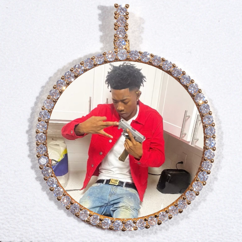 LARGE 3D CIRCLE CUSTOM PICTURE PENDANT