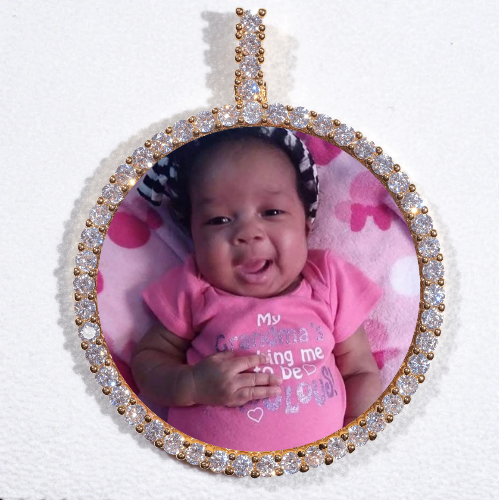 LARGE 3D CIRCLE CUSTOM PICTURE PENDANT