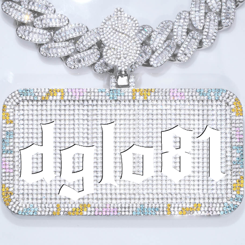 CUSTOM LETTER NECKLACE 3D COLORFUL SQUARE