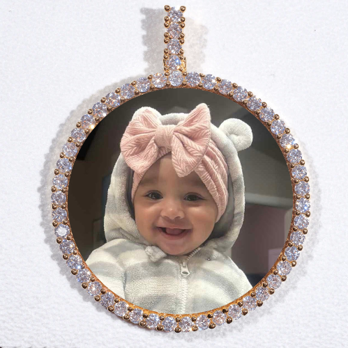 LARGE 3D CIRCLE CUSTOM PICTURE PENDANT