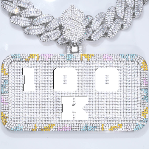 CUSTOM LETTER NECKLACE 3D COLORFUL SQUARE