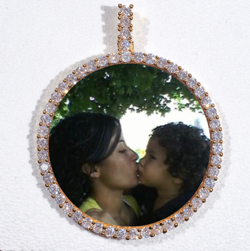 LARGE 3D CIRCLE CUSTOM PICTURE PENDANT