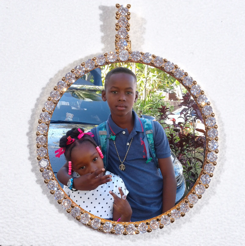 LARGE 3D CIRCLE CUSTOM PICTURE PENDANT