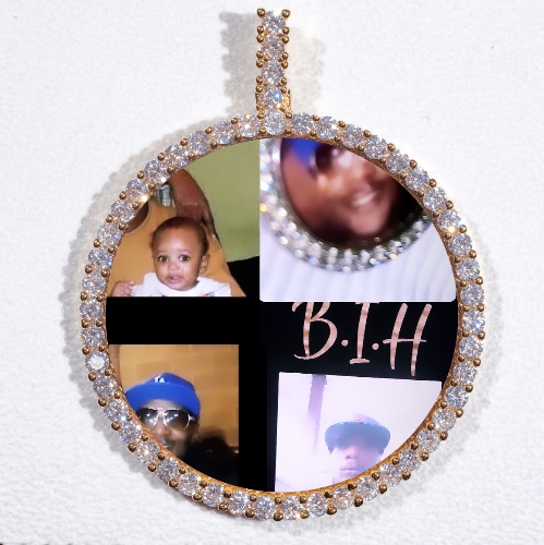 LARGE 3D CIRCLE CUSTOM PICTURE PENDANT