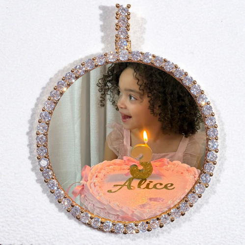 LARGE 3D CIRCLE CUSTOM PICTURE PENDANT