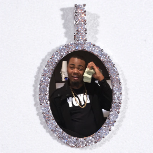 Large 3D Oval Custom Picture Pendant