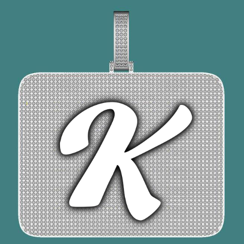 CUSTOM LETTER NECKLACE 3D BIG SQUARE