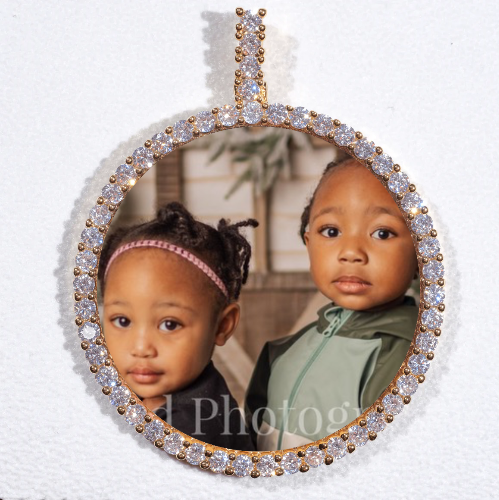 LARGE 3D CIRCLE CUSTOM PICTURE PENDANT