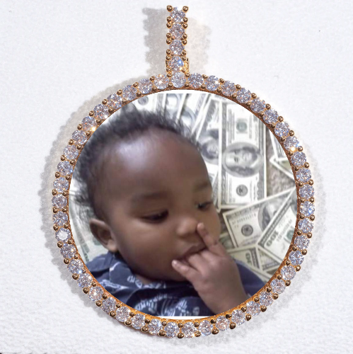 LARGE 3D CIRCLE CUSTOM PICTURE PENDANT