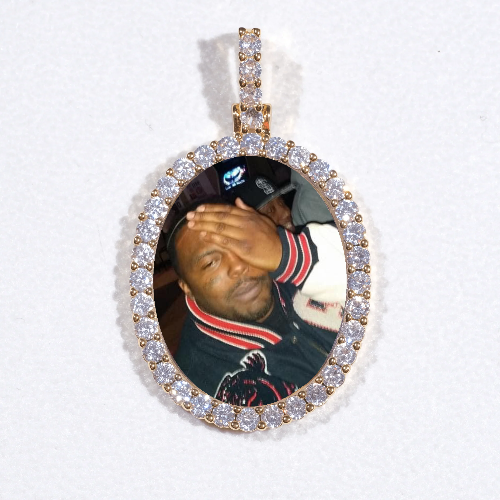 3D Oval Custom Picture Pendant