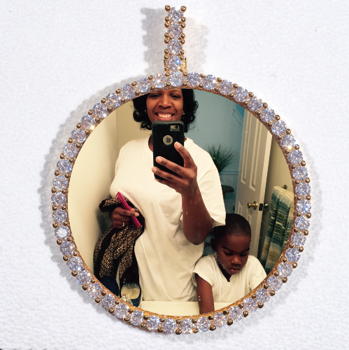 LARGE 3D CIRCLE CUSTOM PICTURE PENDANT