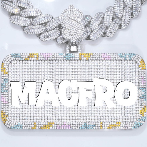 CUSTOM LETTER NECKLACE 3D COLORFUL SQUARE