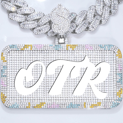 CUSTOM LETTER NECKLACE 3D COLORFUL SQUARE