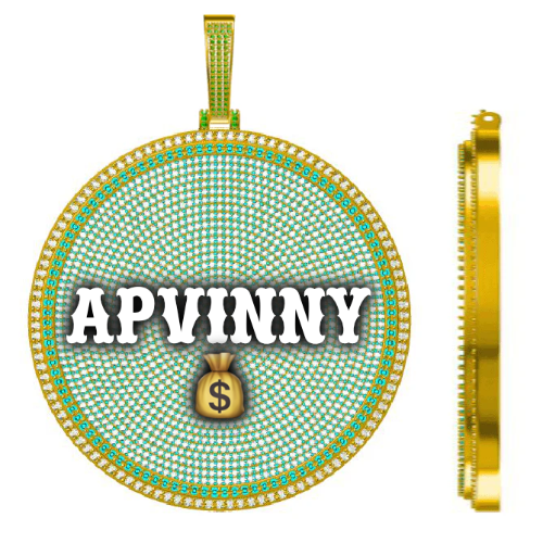 CUSTOM LETTER NECKLACE 3D BIG DISC
