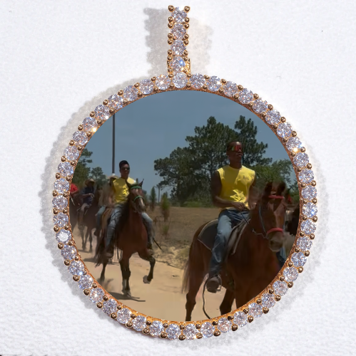 LARGE 3D CIRCLE CUSTOM PICTURE PENDANT