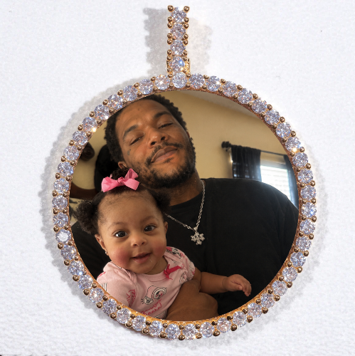 LARGE 3D CIRCLE CUSTOM PICTURE PENDANT