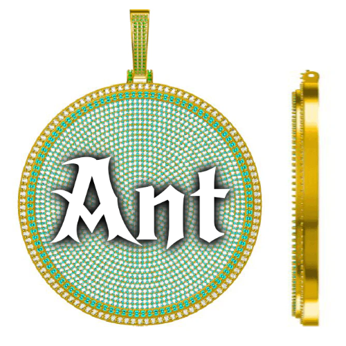CUSTOM LETTER NECKLACE 3D BIG DISC