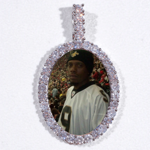 Large 3D Oval Custom Picture Pendant