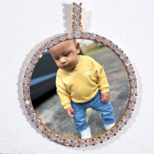 LARGE 3D CIRCLE CUSTOM PICTURE PENDANT