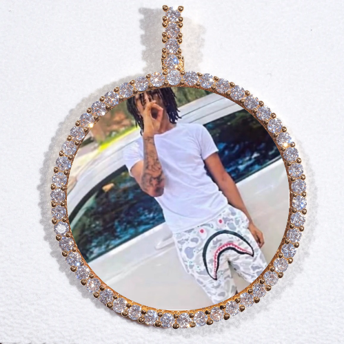 LARGE 3D CIRCLE CUSTOM PICTURE PENDANT