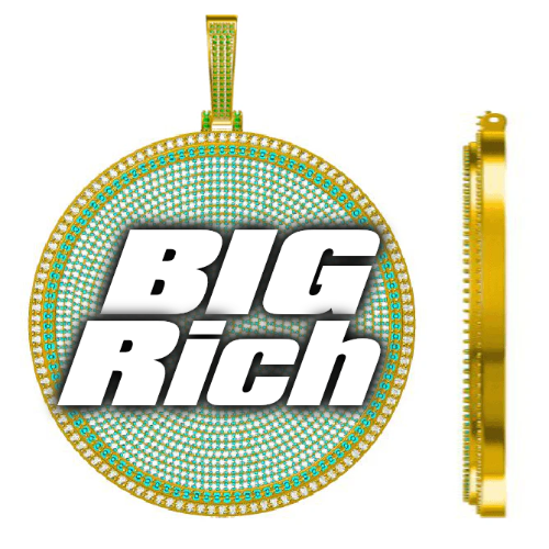 CUSTOM LETTER NECKLACE 3D BIG DISC