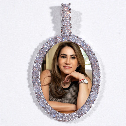 Large 3D Oval Custom Picture Pendant