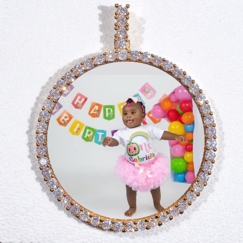 LARGE 3D CIRCLE CUSTOM PICTURE PENDANT