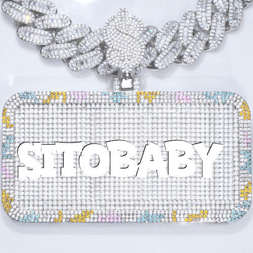 CUSTOM LETTER NECKLACE 3D COLORFUL SQUARE