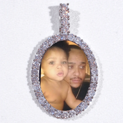 Large 3D Oval Custom Picture Pendant