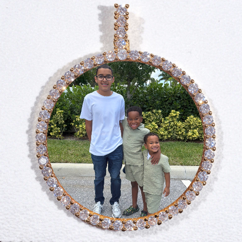 LARGE 3D CIRCLE CUSTOM PICTURE PENDANT