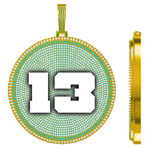 CUSTOM LETTER NECKLACE 3D BIG DISC