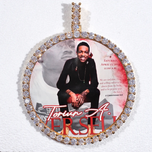 LARGE 3D CIRCLE CUSTOM PICTURE PENDANT