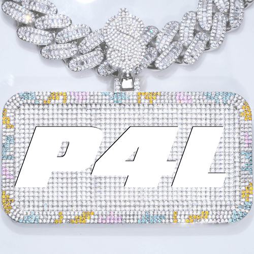 CUSTOM LETTER NECKLACE 3D COLORFUL SQUARE